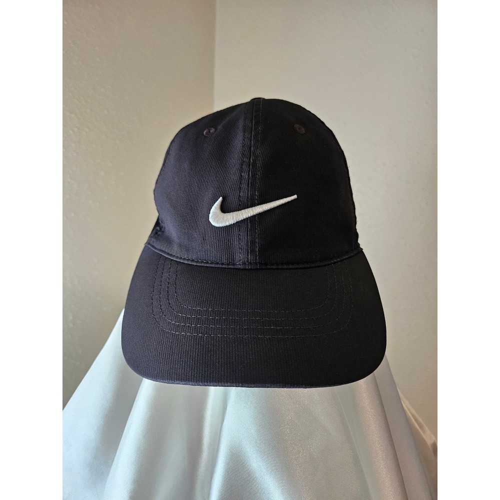 Nike Legacy91 Dri-FIT Black Adjustable Baseball Cap Hat White Swoosh One Size